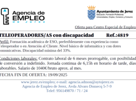 Oferta Agencia Empleo Jerez