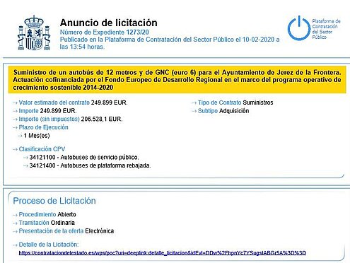 Imagen Anuncio de Licitacion Suministro