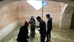 Momento de la grabación del video musical