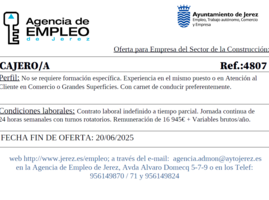Oferta Agencia Empleo Jerez