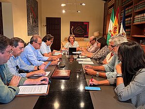 La delegada durante la reunión