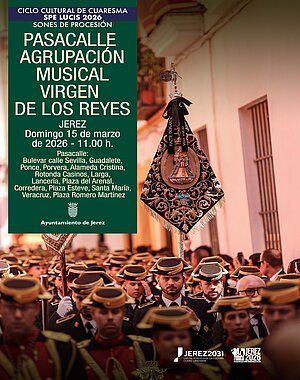 Cartel del pasacalles de la Agrupación musical Virgen de los Reyes
