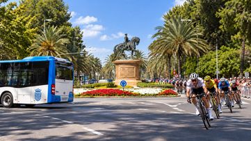 Autobuses durante La Vuelta