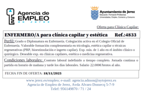 Oferta Agencia Empleo Jerez