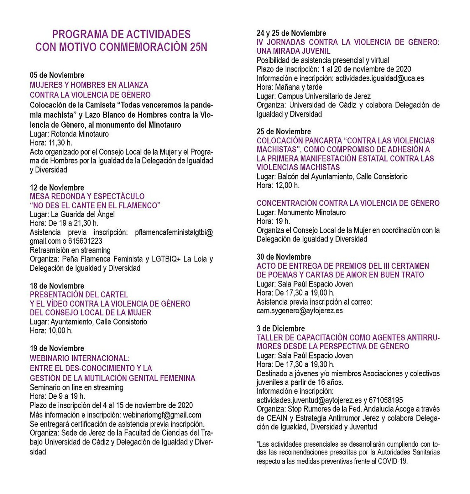 Programa Actividades