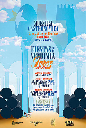 Cartel de la Muestra de Gastronomía de las Fiestas de la Vendimia
