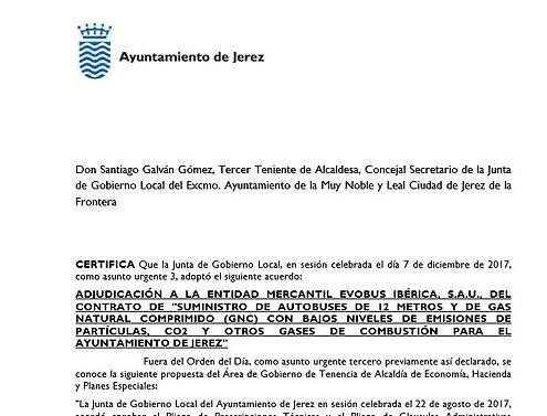 Certificado de Adjudicación Suministro de Alumbrado