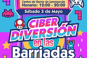Cartel ciber diversión en las barriadas rurales