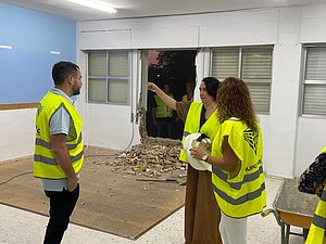 Nela García supervisa el inicio de las obras del CEIP Alcazaba