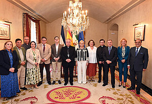 La alcaldesa en la recepción del Ayuntamiento