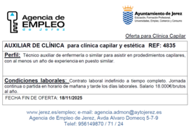 Oferta Agencia Empleo Jerez