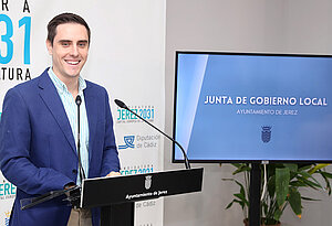 Jaime Espinar durante la rueda de prensa