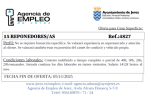 Oferta Agencia Empleo Jerez