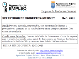 Oferta Agencia Empleo Jerez