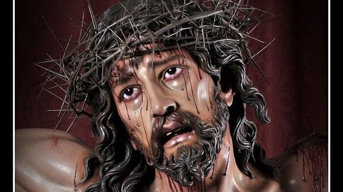 Vídeo de la Cristo de la Sed por la Plaza del Arenal en el Lunes Santo de Jerez de la Frontera 2025