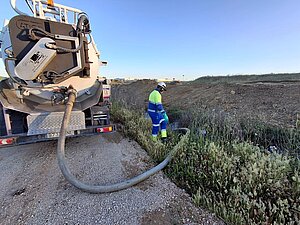 Aquajerez trabaja en la reparación de la avería de Rompeserones