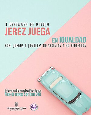 Cartel I Certamen de Dibujos "Jerez Juega en Igualdad"