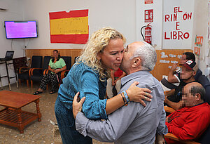 La delegada en el Albergue