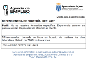 Oferta Agencia Empleo Jerez