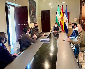 José Antonio Díaz durante la reunión
