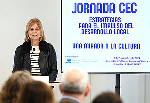 La alcaldesa durante las jornadas