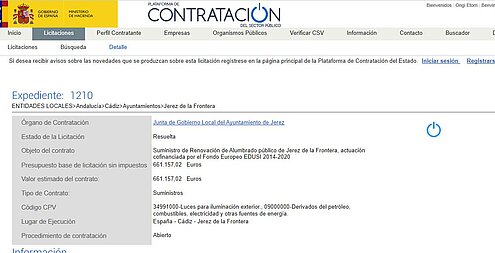 Anuncio de Licitación Suministro de Alumbrado