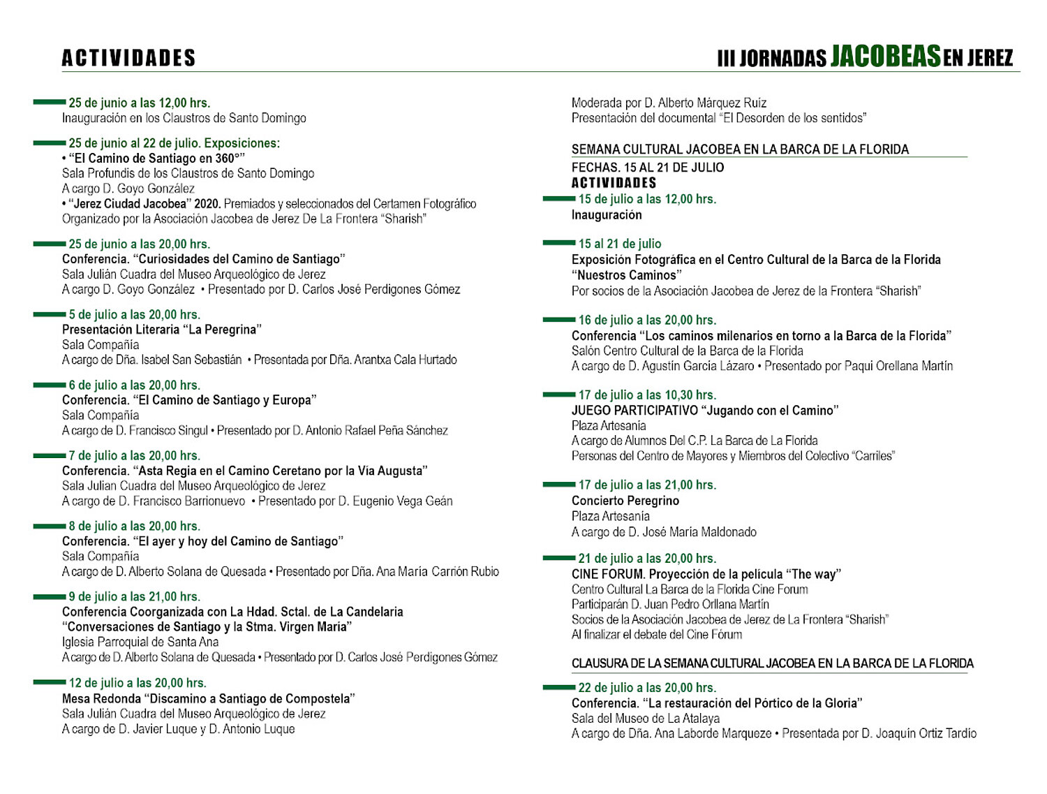 Programa de actividades