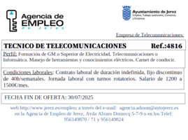Oferta Agencia Empleo Jerez