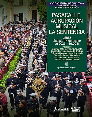 cartel pasacalles agrupación musical La Sentencia