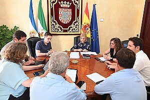 La alcaldesa durante la reunión de la Junta de Gobierno Local