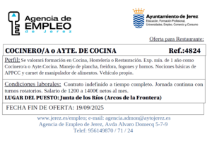 Oferta Agencia Empleo Jerez