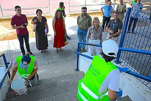 La alcaldesa ha visitado las obras que se están acometiendo en el CEIP Pablo Picasso de Estella