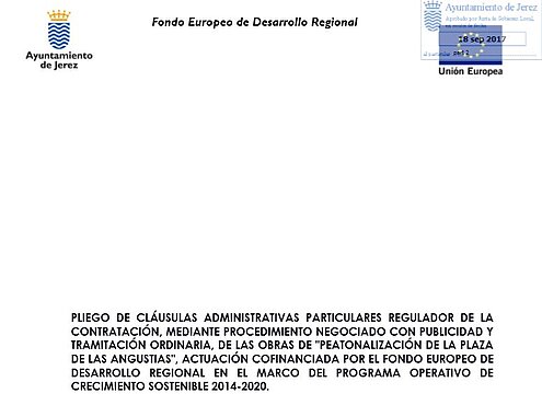 Pliego Administrativo Peatonalización de la plaza de las Angustias