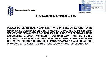 Pliego administrativo de Reforma en Centro de Mayores San Benito