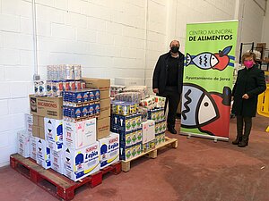 Carmen Collado durante la recepción de la donación