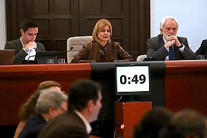 La alcaldesa durante el pleno