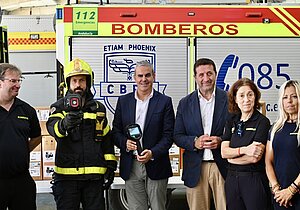 José Ignacio Martínez asiste a la presentación de las nuevas cámaras térmicas del parque de Bomberos