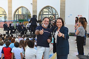Nela García asiste a la actividad de Jerez Educa ‘Aprende y participa con la Banda Municipal’