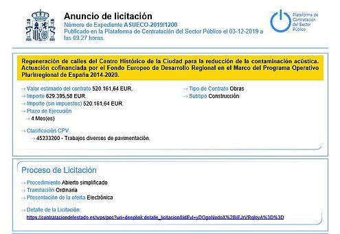 Imagen Anuncio de licitación