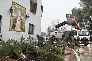 El Ayuntamiento continúa con los trabajos para paliar los efectos del temporal