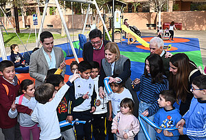 La alcaldesa durante la inauguración