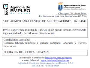 Oferta Agencia Empleo Jerez