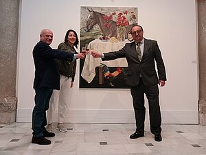 Francisco Zurita durante la inauguración de la exposición