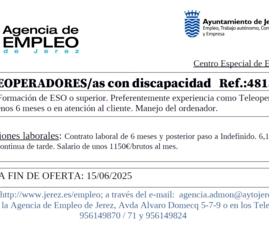 Oferta Agencia Empleo Jerez