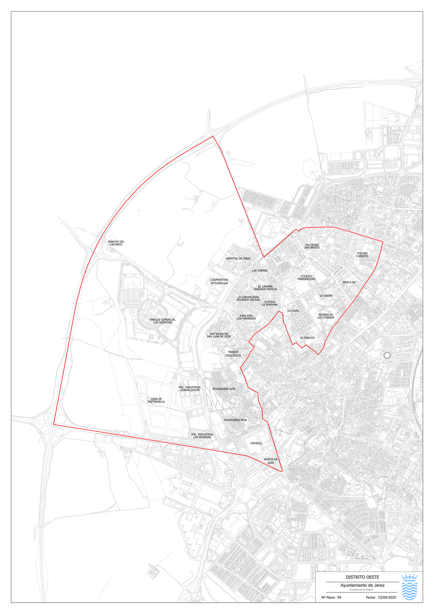 Plano del Distrito Oeste