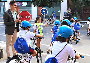 Jaime Espinar en la actividad de educación vial