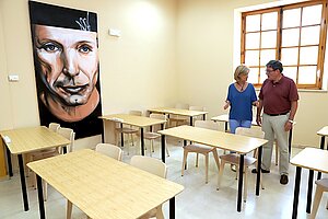 Carmen Pina y José Ángel Aparicio visitan las salas de estudio de Paul