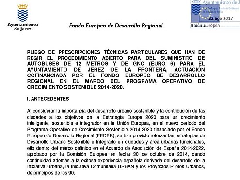 Imagen Pliego Técnico de Suministro