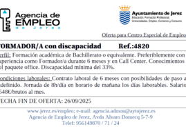 Oferta Agencia Empleo Jerez