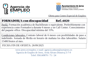 Oferta Agencia Empleo Jerez